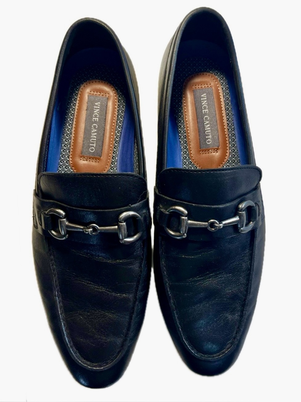 Vince Camuto Black Leather Horsebit Loafers Size 9.5, Price $75 (Like New)